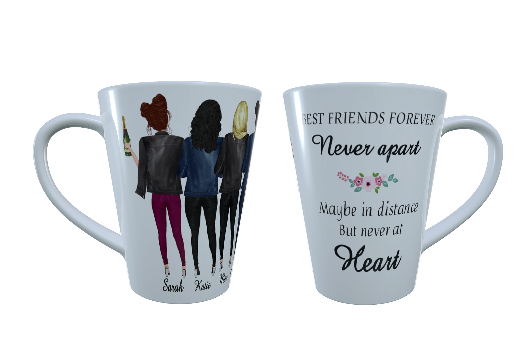 5 Best Friends Forever Latte Mug, Gift for Best Friend